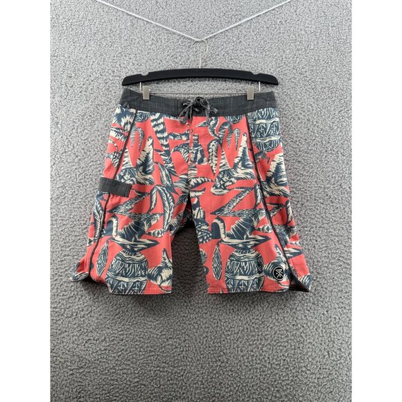Roark Revival Mens Graphic Board Shorts With Drawstring Closure Size 28 - Picture 1 of 10
